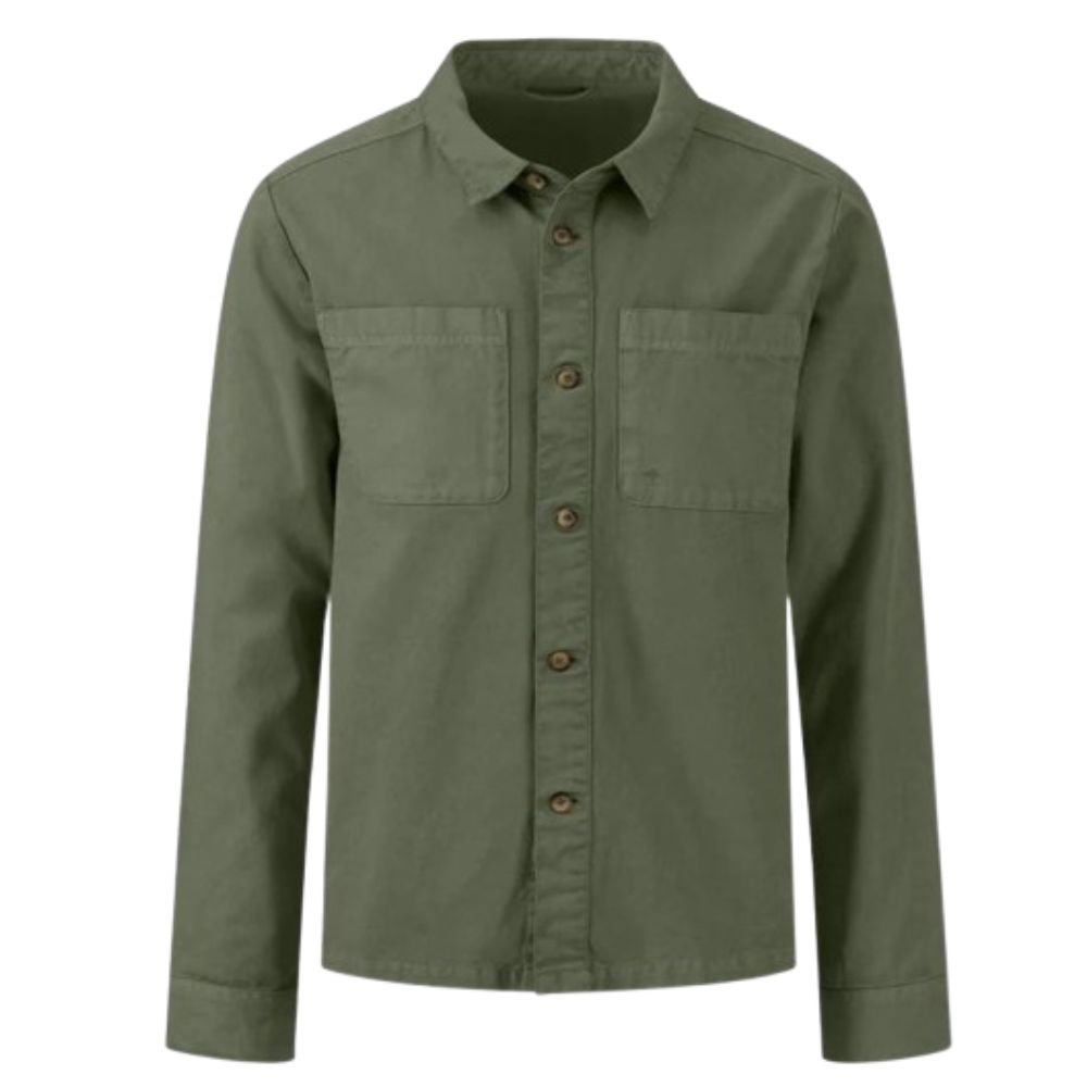 FYNCH HATTON MEN OVERHIT DUSTY OLIVE COTTON